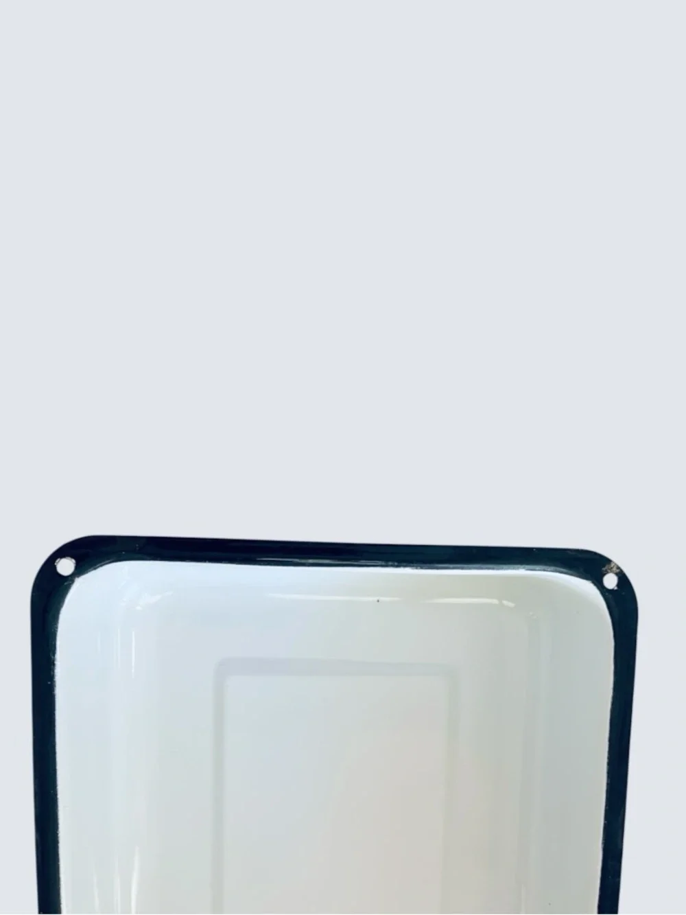 Vintage White Enamel Rectangular Bakeware Roasting Pan